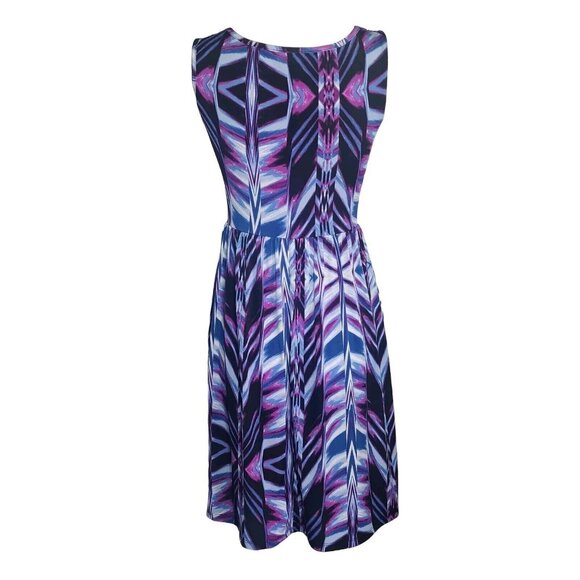 AB STUDIO Purple Blue Sleeveless Pullover V Neck Dress Womens Size 4 - Picture 3 of 7
